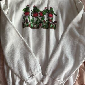 White Sweatshirt with Grinch Graphic
